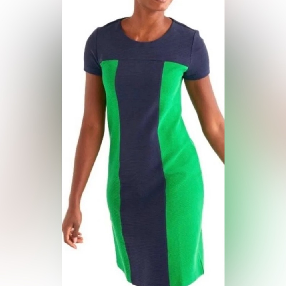 Boden Navy and Green Midi Dress